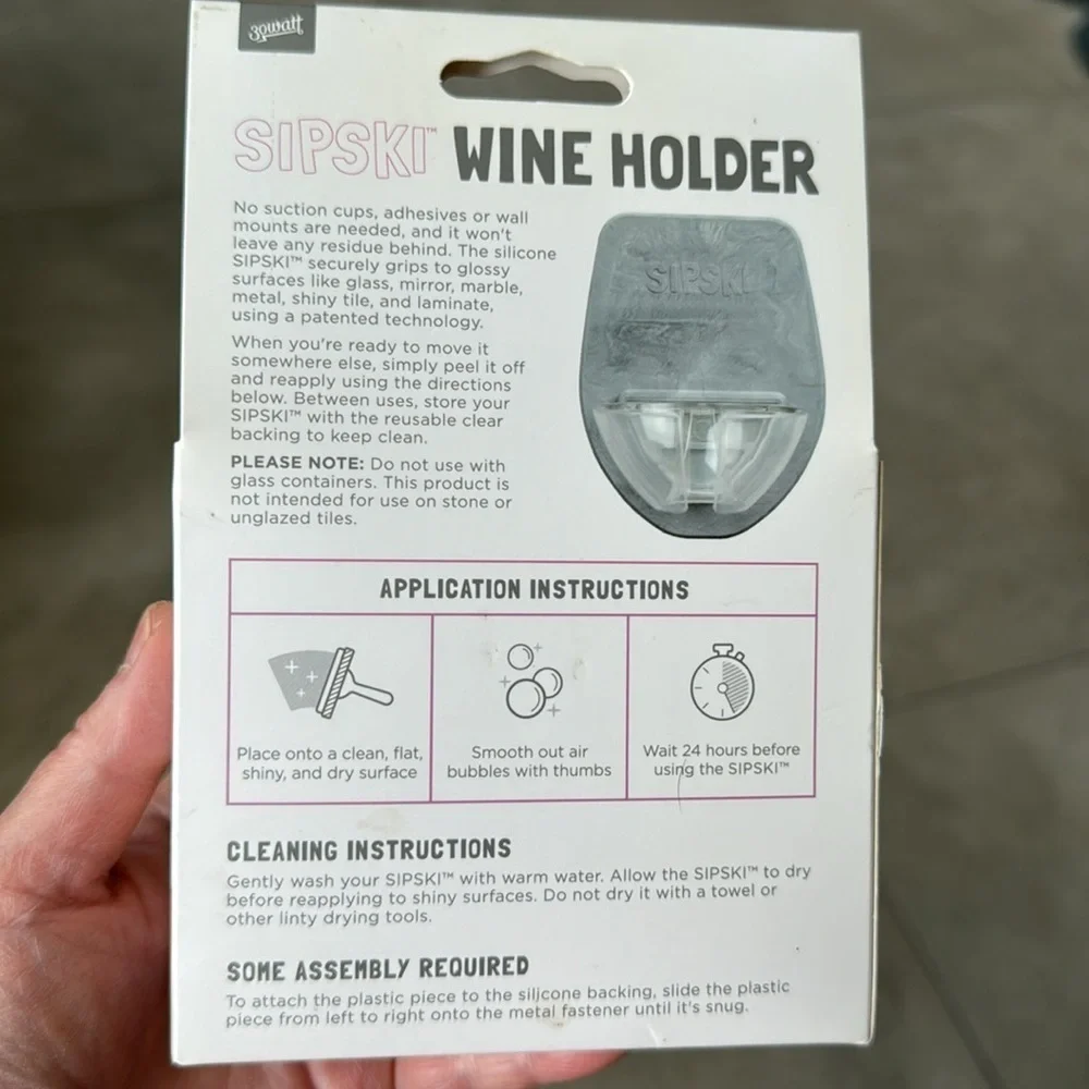 NWT Sipski silicone wine holder gray marbled color
